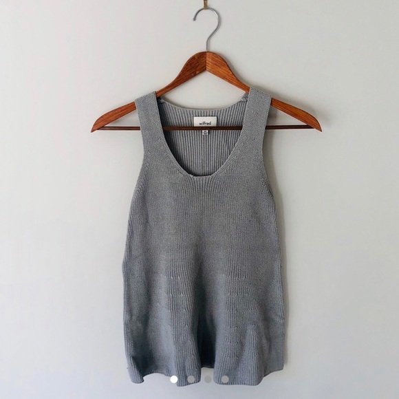 WILFRED PINSON GREY KNIT TOP 🐵💫🦴✨ - Picture 1 of 4